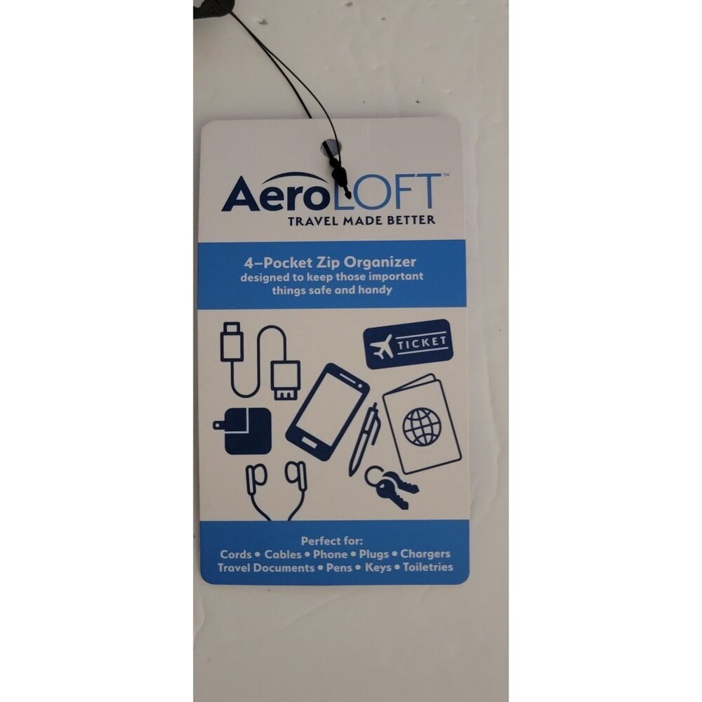 AeroLOFT 4-Pocket Zip Travel Organizer – Slim Carry-On Essential – Black - Picture 3 of 3